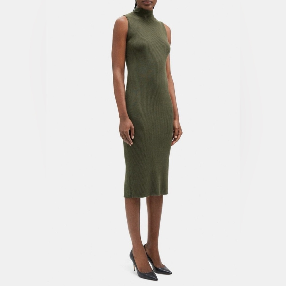 A New Day Green Turtleneck Sleeveless Dress